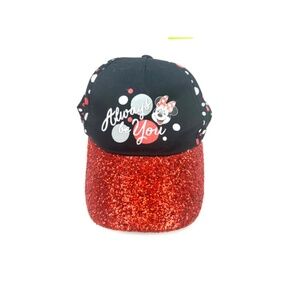 Minnie Mouse Always Be You Polka Dot & Glitter Cap Hat Bow On Back